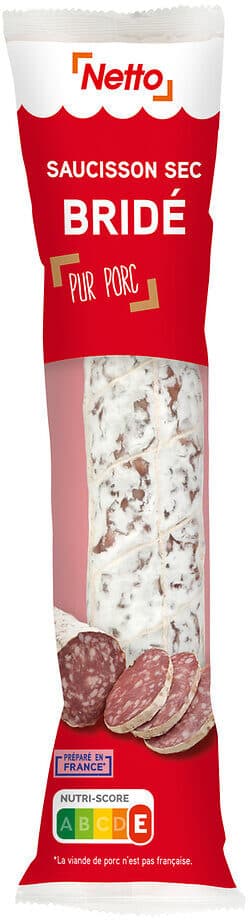 Netto HD Saucisson sec bridé pur porc 400g packshot