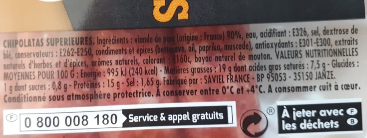 Jean Rozé Chipolats superieures boyaux naturels packshot