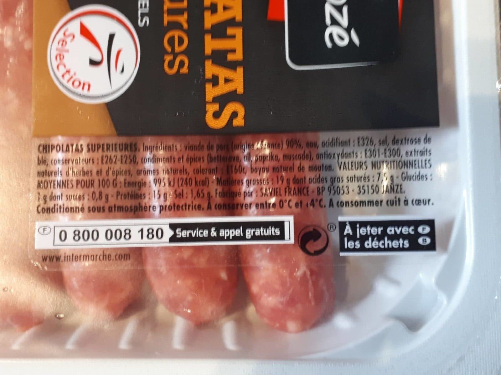Jean Rozé Chipolats superieures boyaux naturels packshot