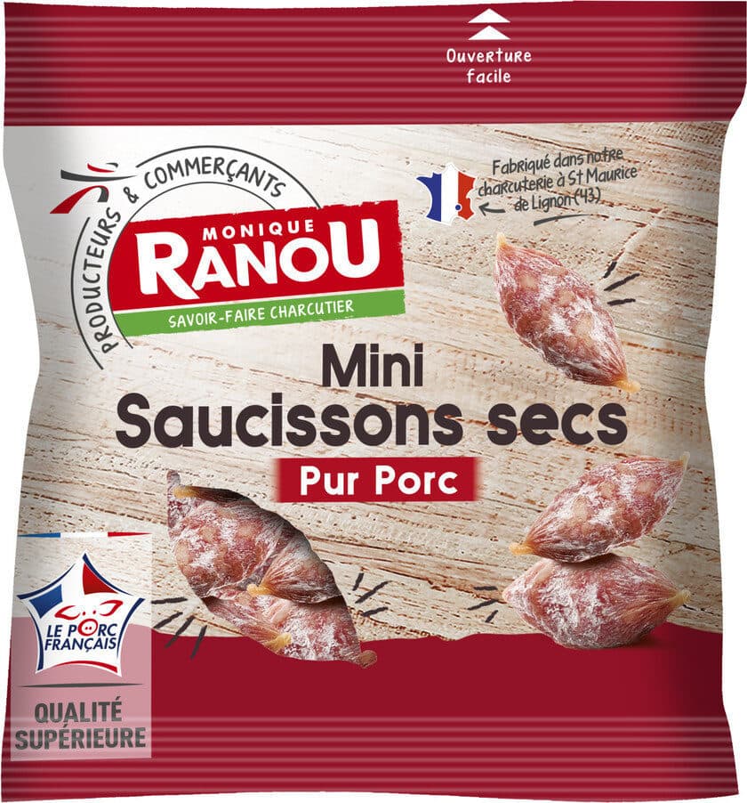 Monique ranou Mini saucissons secs pur porc packshot