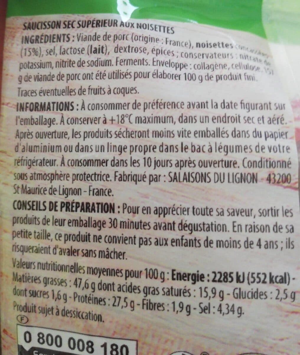 Monique ranou LS mini-saucissons secs noisettes 75g packshot