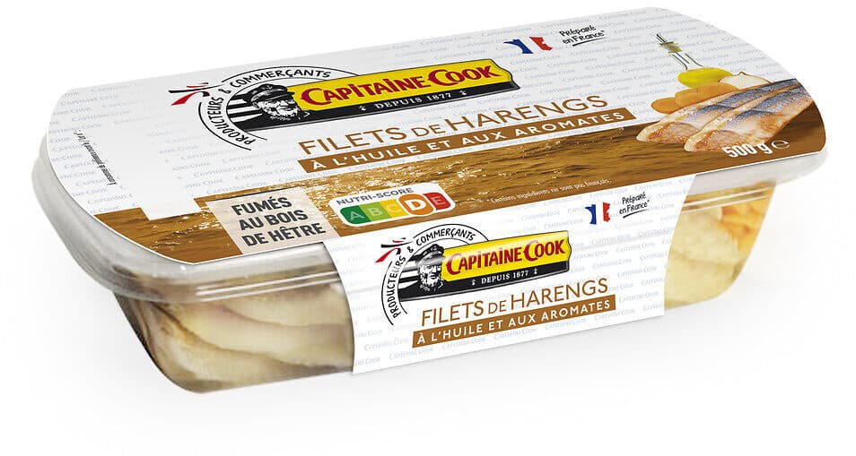 Capitaine cook Filets de Hareng fumés à l'huile et aux arômates - 500g packshot