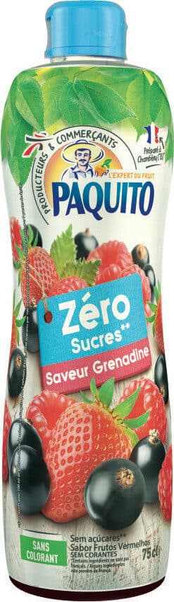 Paquito Boisson à diluer saveur grenadine zéro sucres packshot