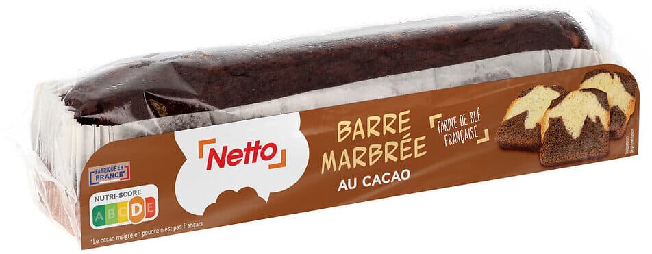 Netto Barre marbrée saveur cacao packshot