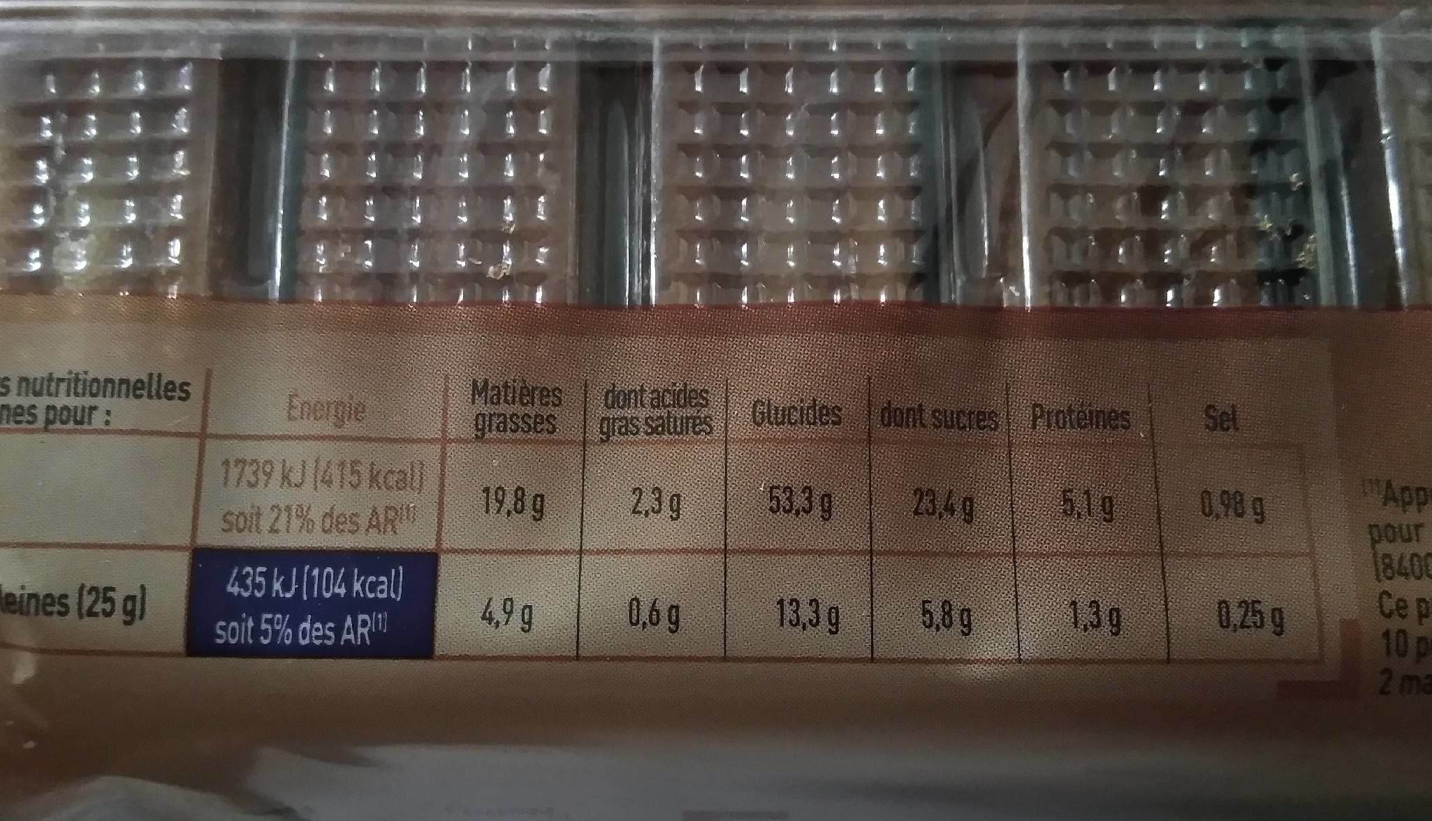 Netto Madeleines longues marbrées packshot
