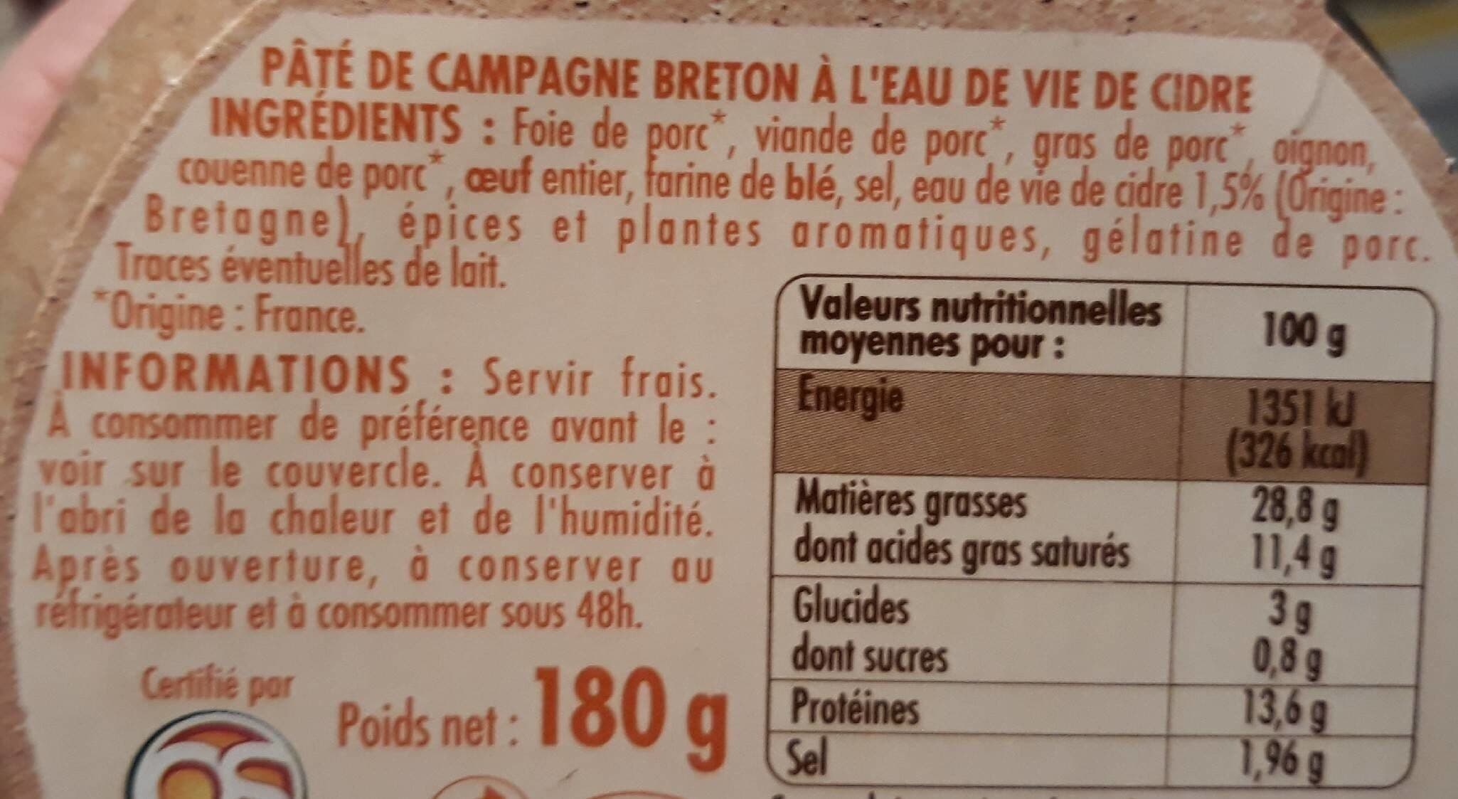 Itineraire de nos regions VERRINE Pâté de campagne breton à l'eau de vie de cidre packshot