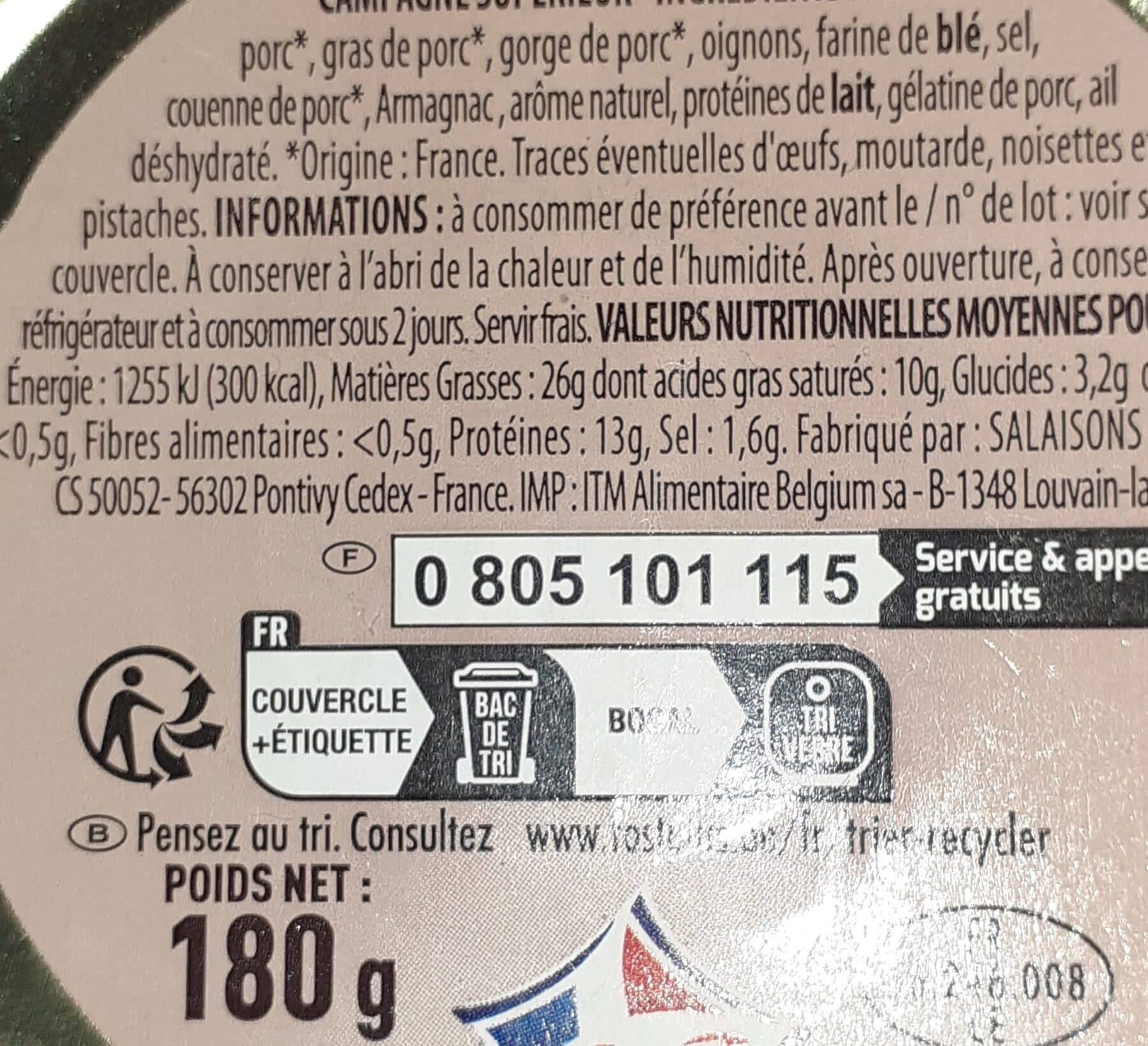 Intermarché VERRINE Pâté de campagne supérieur packshot