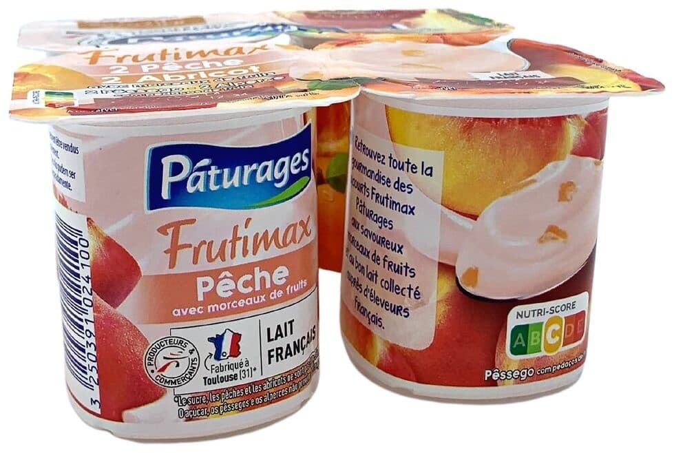 Intermarché Yaourt peche abricot 4 x125 gr FRUTIMAX packshot