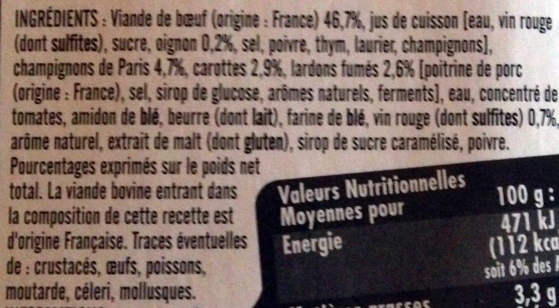 Intermarché Bœuf bourguignon packshot