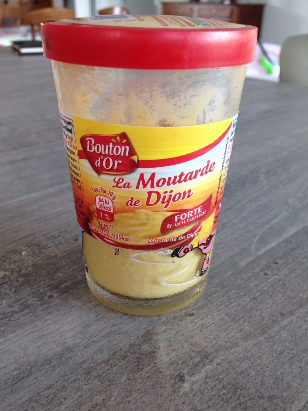 Bouton d'or Moutarde de Dijon verre décoré 195 gr packshot