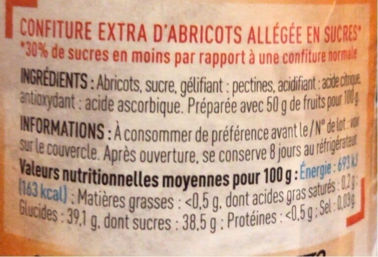 Netto CONFITURE EXTRA d'abricots ALLEGEE 50% fruits packshot