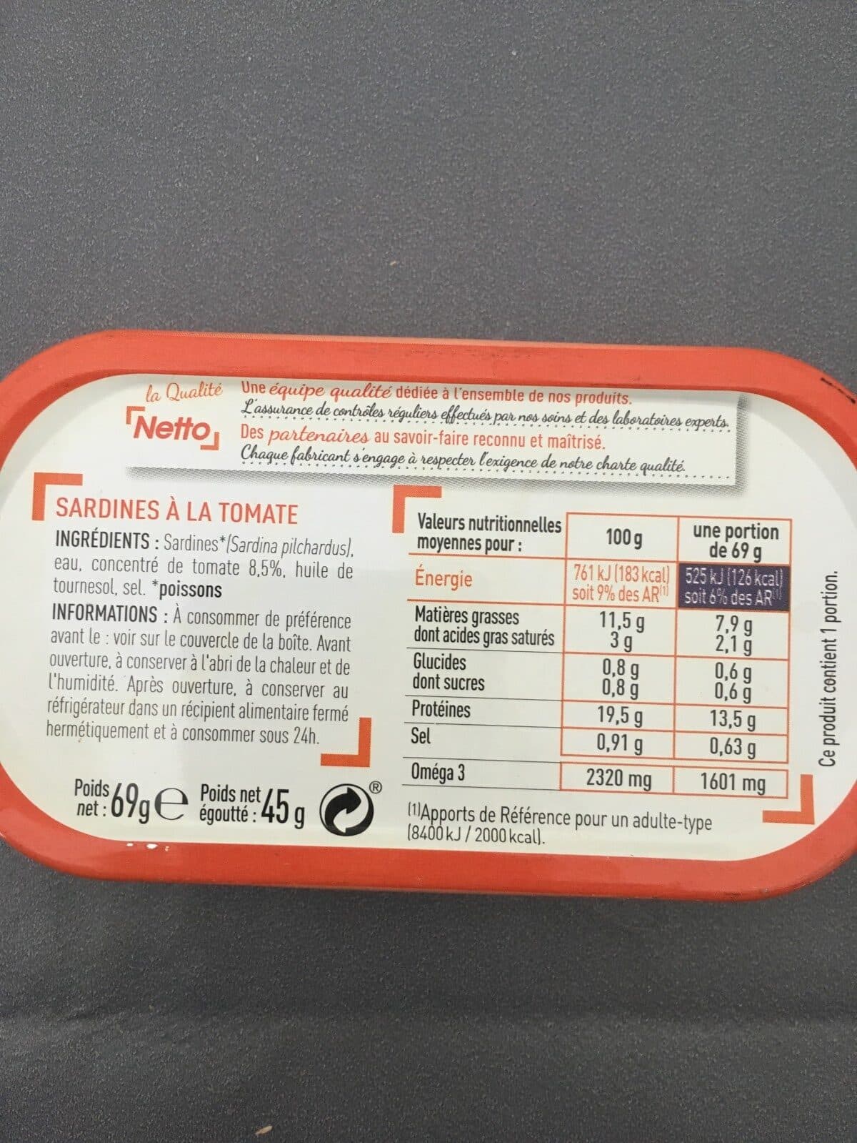 Netto Sardines à la tomate 3x69g (1/10) packshot