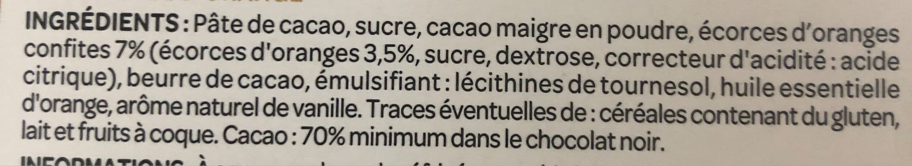 Les Créations Tablette dégustation chocolat noir aux écorces d'oranges - 100g packshot