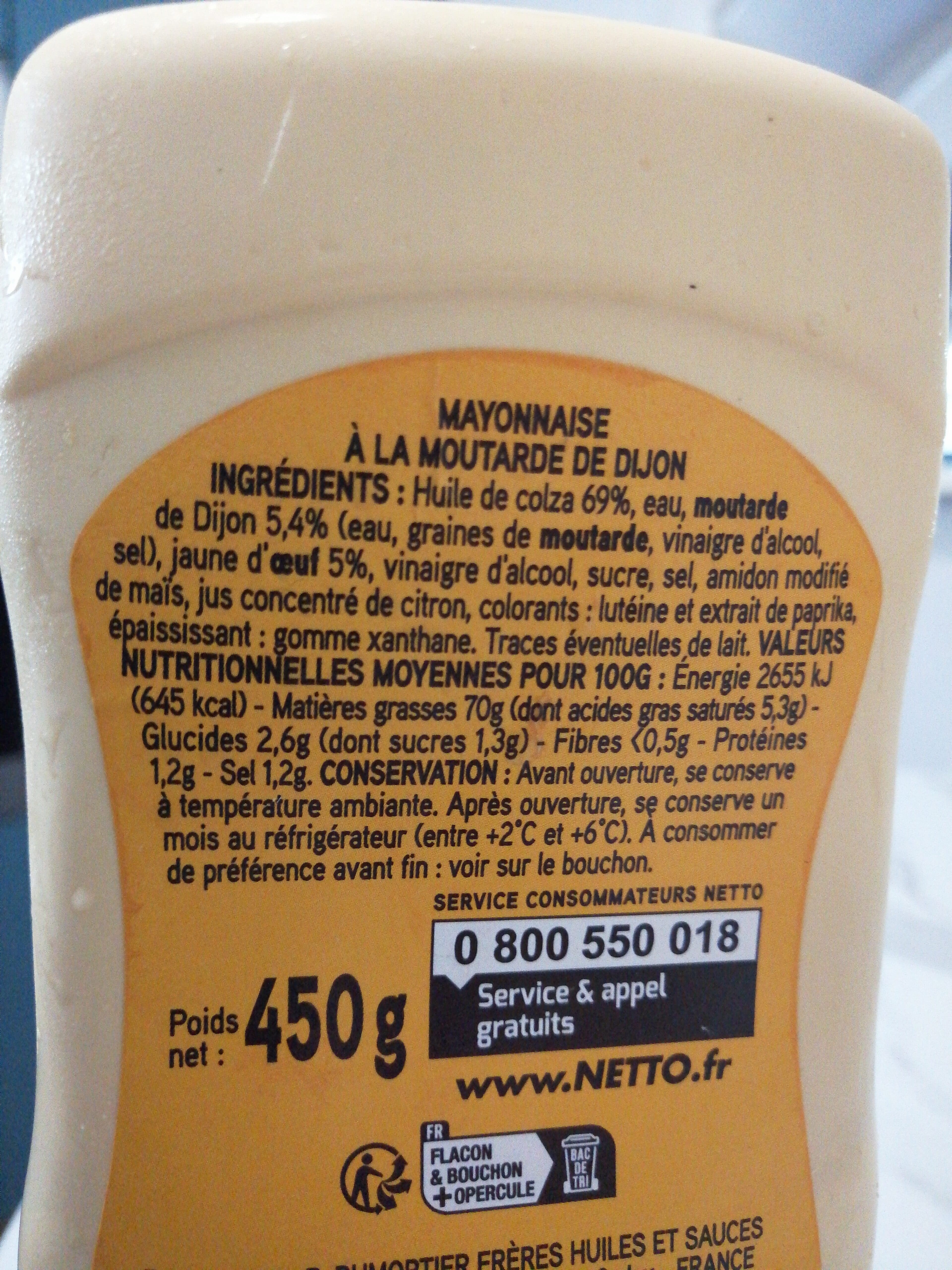 Netto Mayonnaise à la moutarde de Dijon 450g packshot