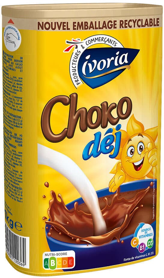 Ivoria Préparation en poudre instantanée pour boisson cacaotée - 1kg - P'tits Prods packshot