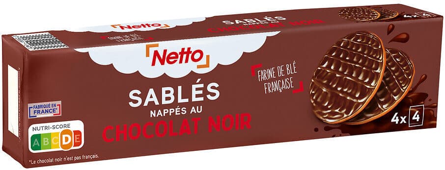 Netto Sablé nappé noir - 195g packshot