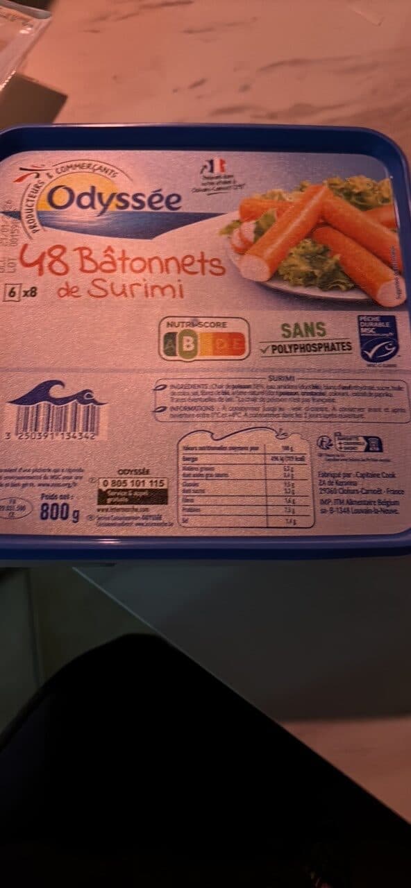 Odyssée Bâtonnets de surimi packshot