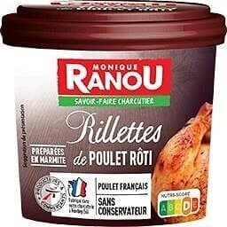 Les Mousquetaires RILLETTES POULET ROTI 220g massif TRAD - FRANCE packshot