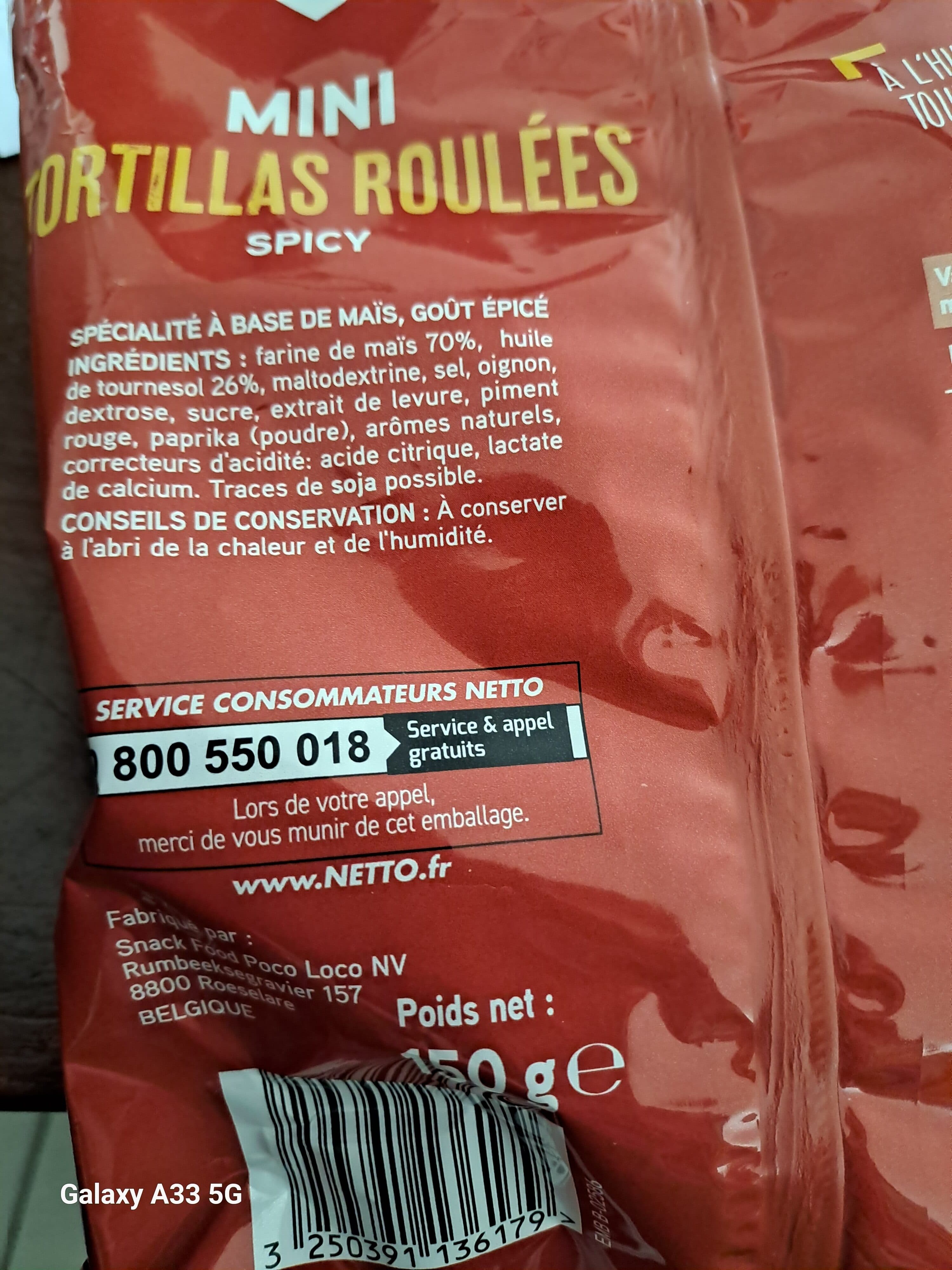 Netto Mini tortilla rolls goût spicy packshot