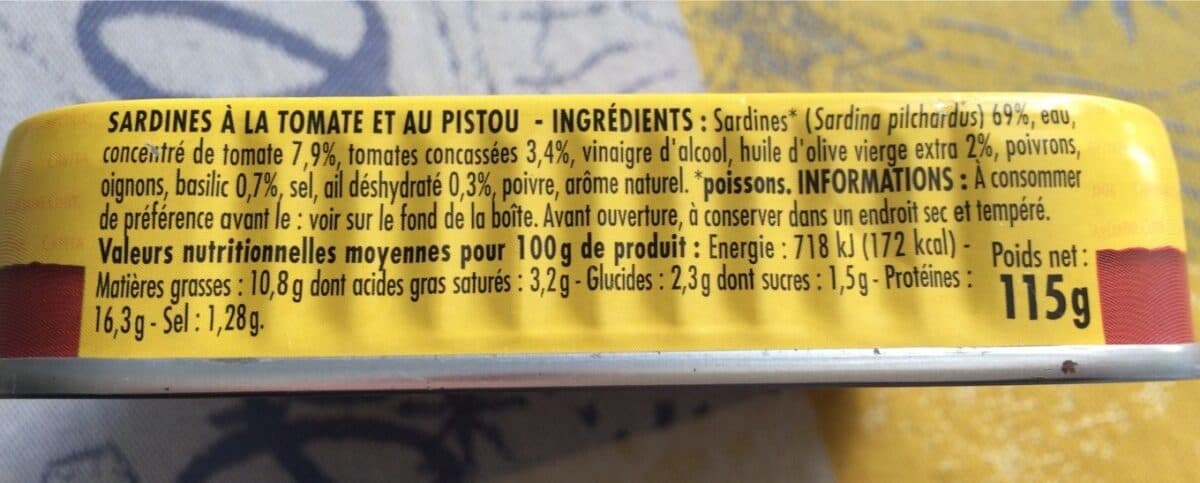 Capitaine cook Sardines à la tomate et au pistou 115g packshot