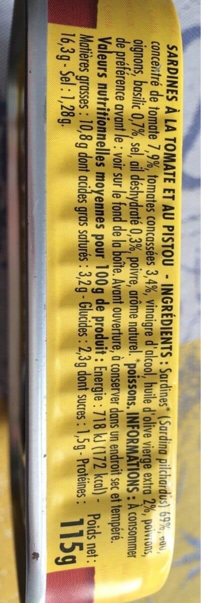 Capitaine cook Sardines à la tomate et au pistou 115g packshot