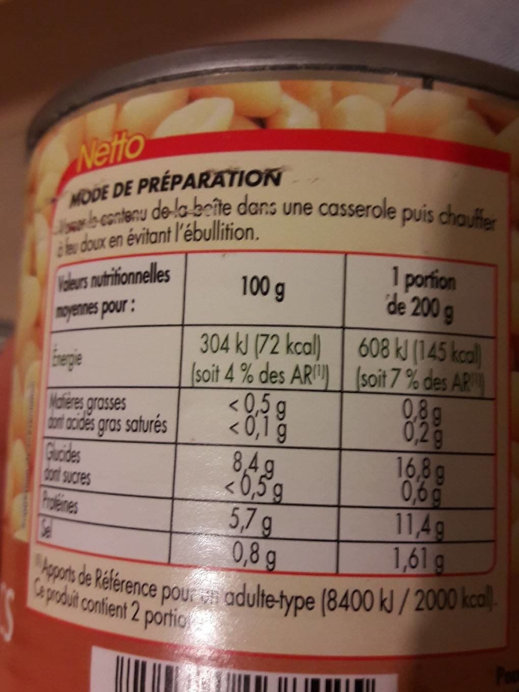 Netto Haricots blancs préparés - 1/2 packshot