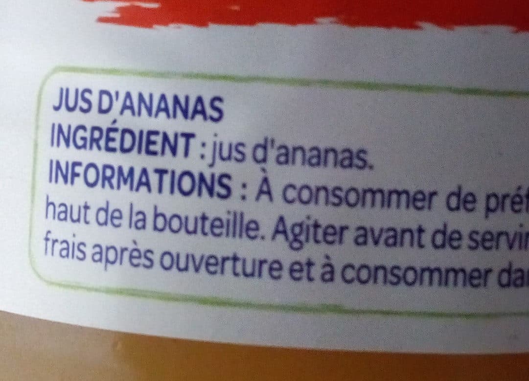 Intermarché Pj ananas pet 1l packshot