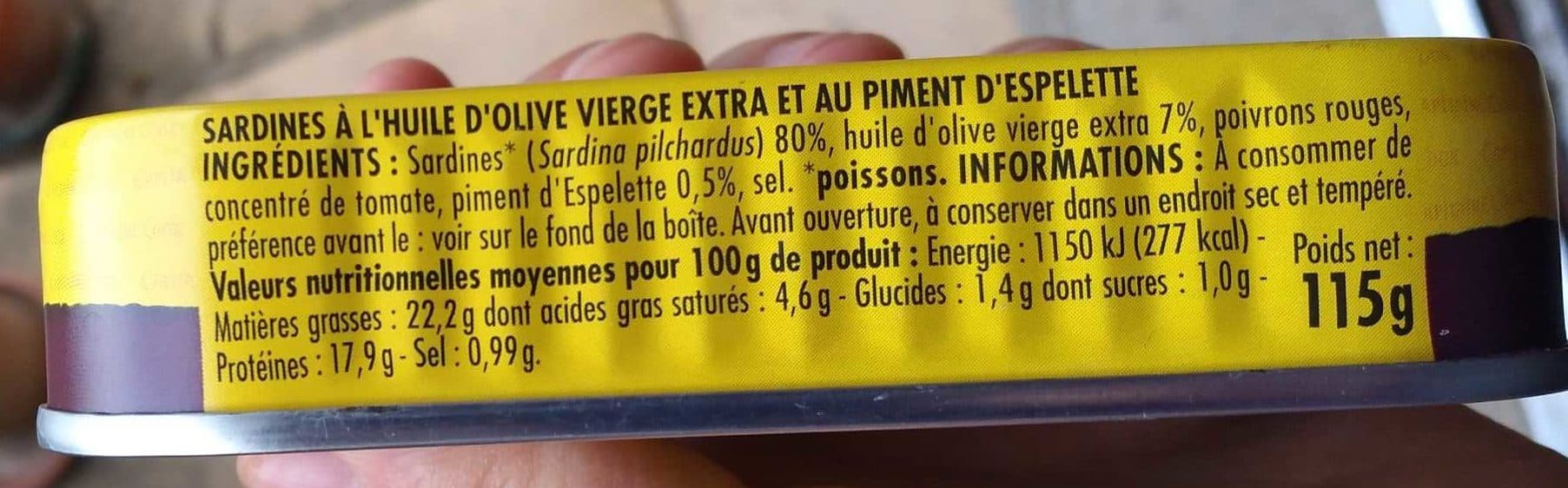 Capitaine cook Sardines à l'huile d'olive & piment d'Espelette packshot