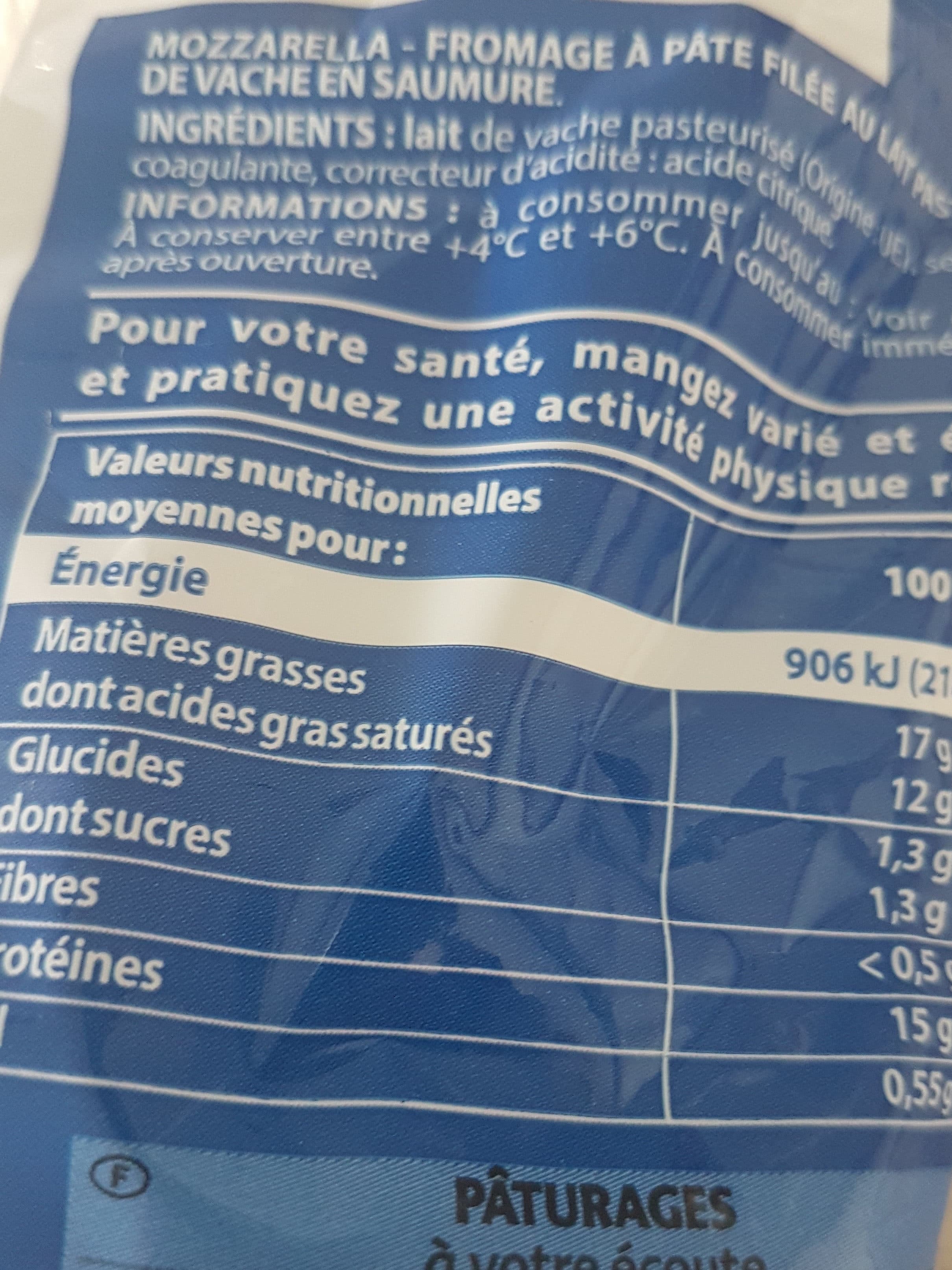 Paturages Mozzarella lp 3x125g packshot