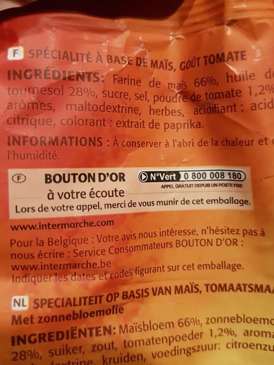 Bouton d'or Mini tortillas saveur tomate packshot