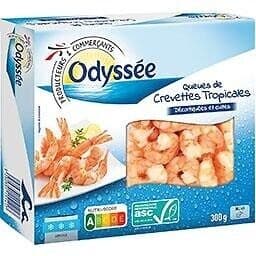 Odyssée Queues de crevettes tropicales decortiquees et cuites 300g cpto asc packshot