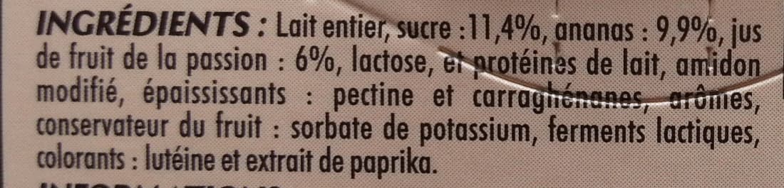 Pâturages Yaourt Ananas Passion au lait entier packshot