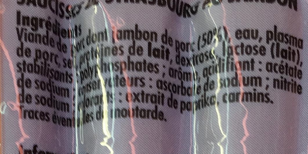 Monique ranou 6 Knack, Au Jambon (50 % de MG en Moins) packshot