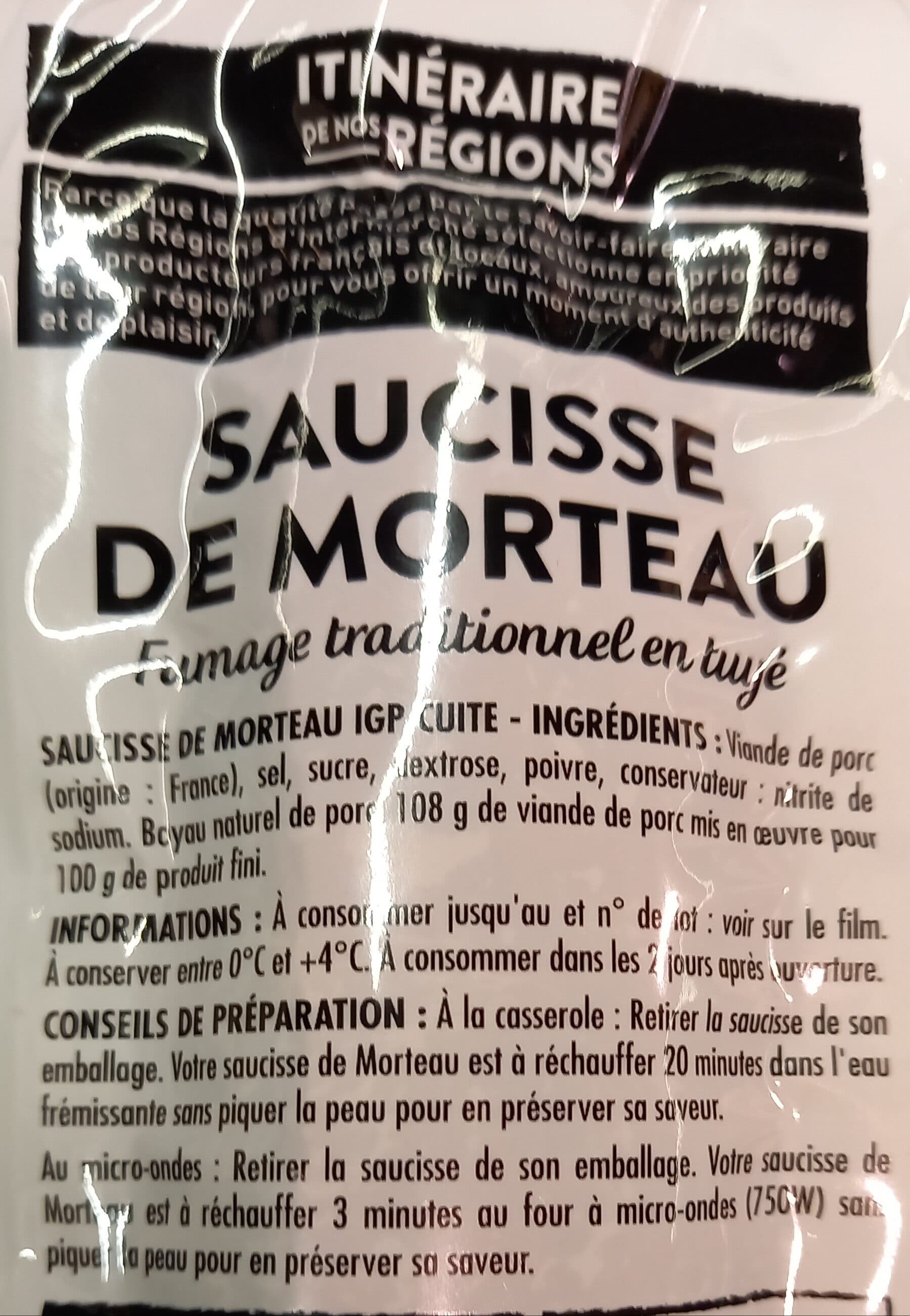 Itinéraire des saveurs Saucisse de Morteau cuite packshot