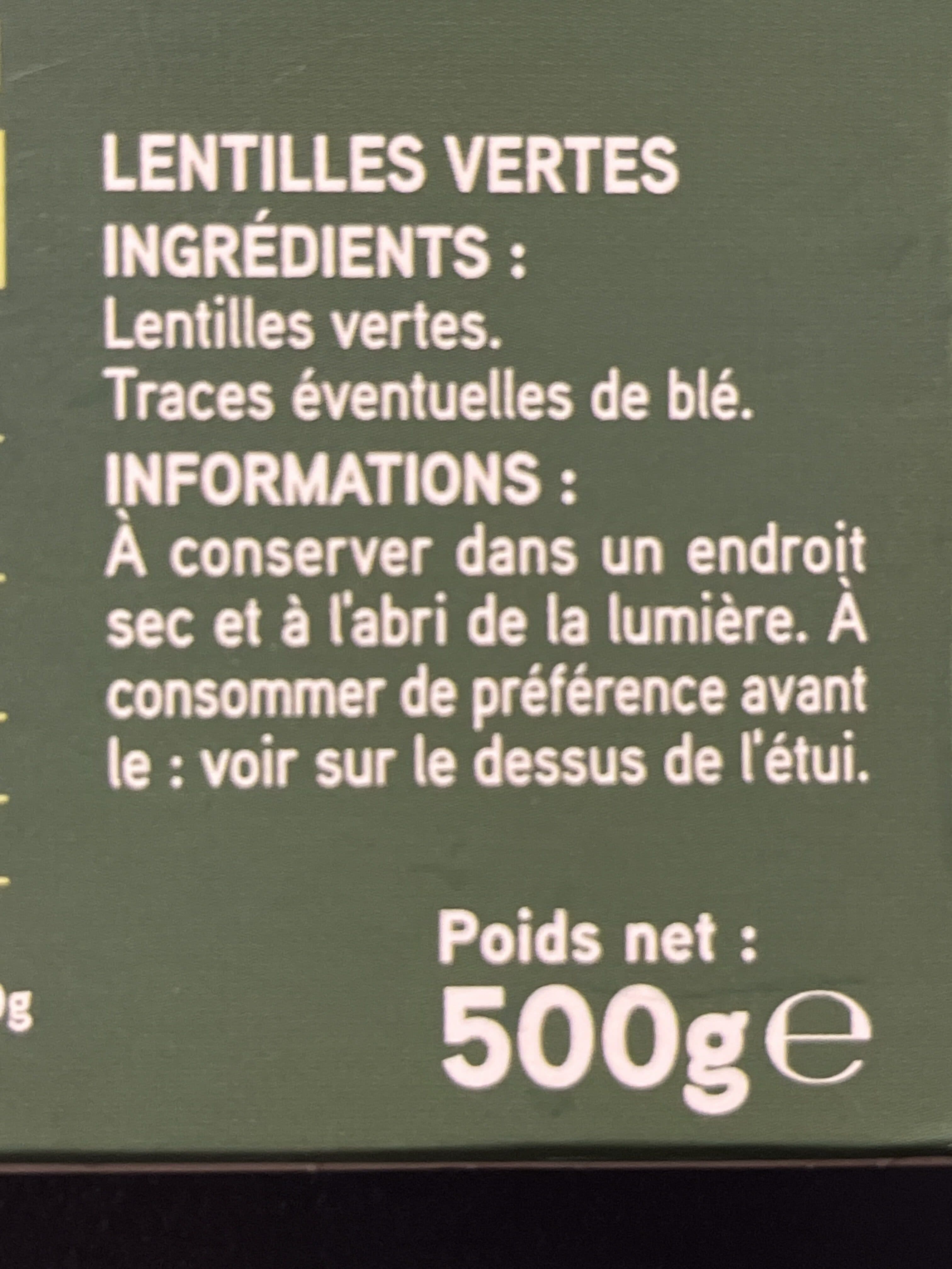 Netto Lentilles vertes packshot