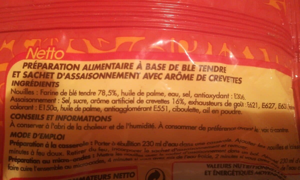 Open Food Facts Netto Nouilles Chinoises Crevette packshot