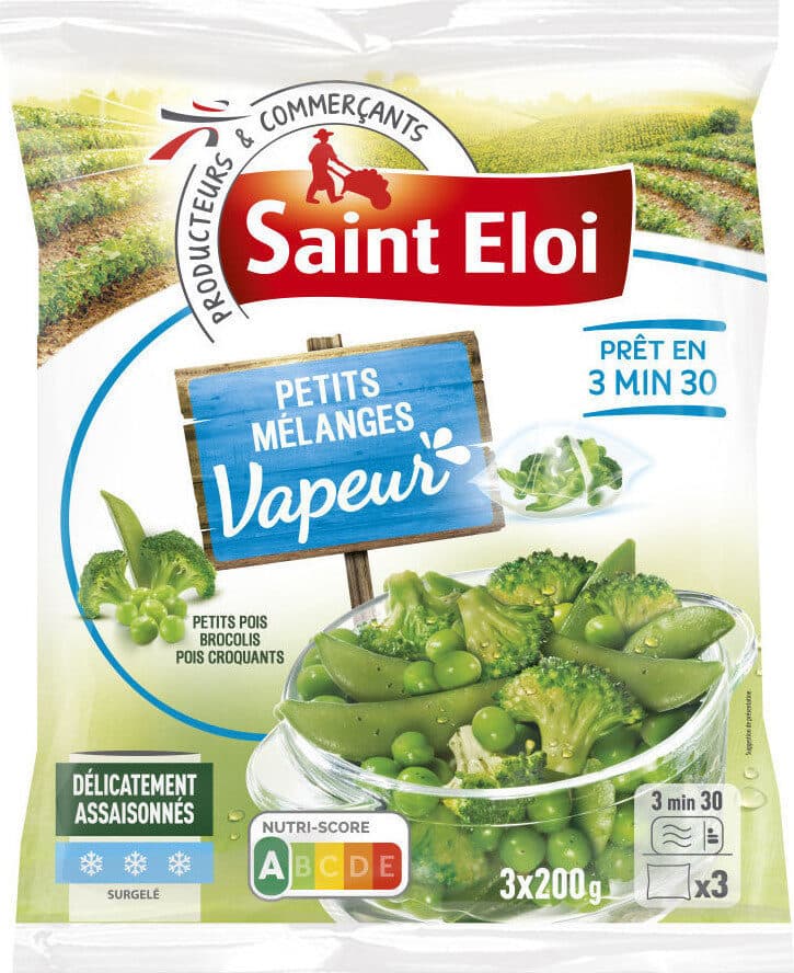 Saint eloi Petits mélanges vapeur petits pois brocolis pois packshot