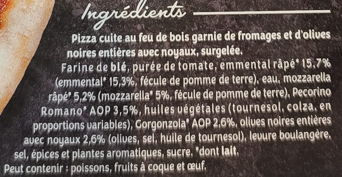 Fiorini Pizza 4 fromages cuite au feu de bois packshot