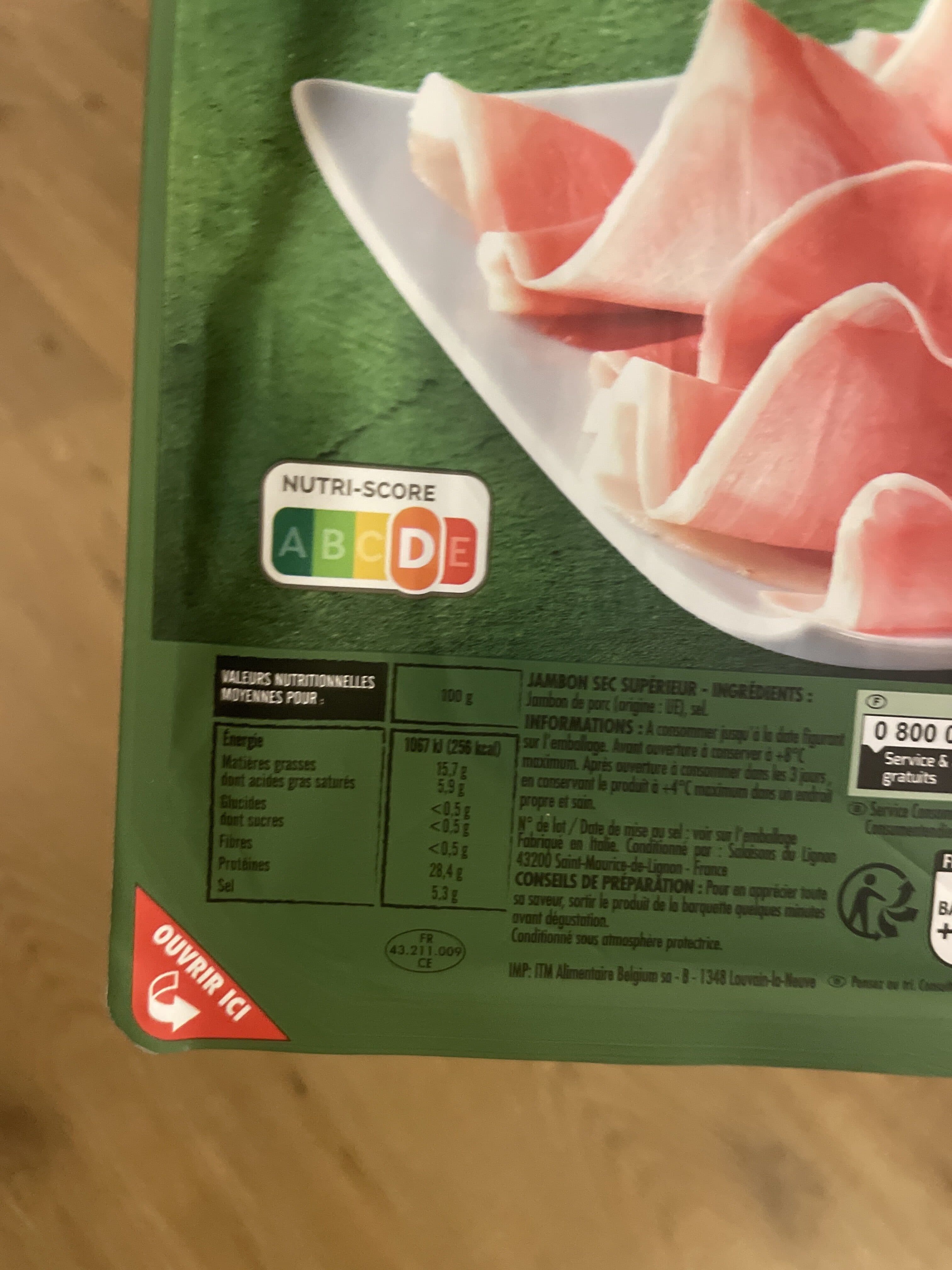 Itinéraire des saveurs Jambon sec italien packshot