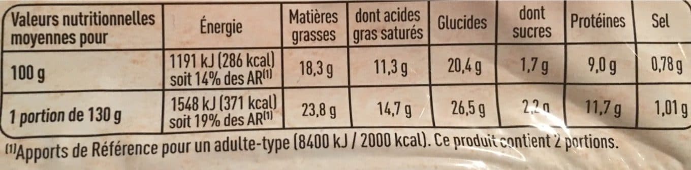 Intermarché QUICHE LORRAINE x 2 - 260G packshot