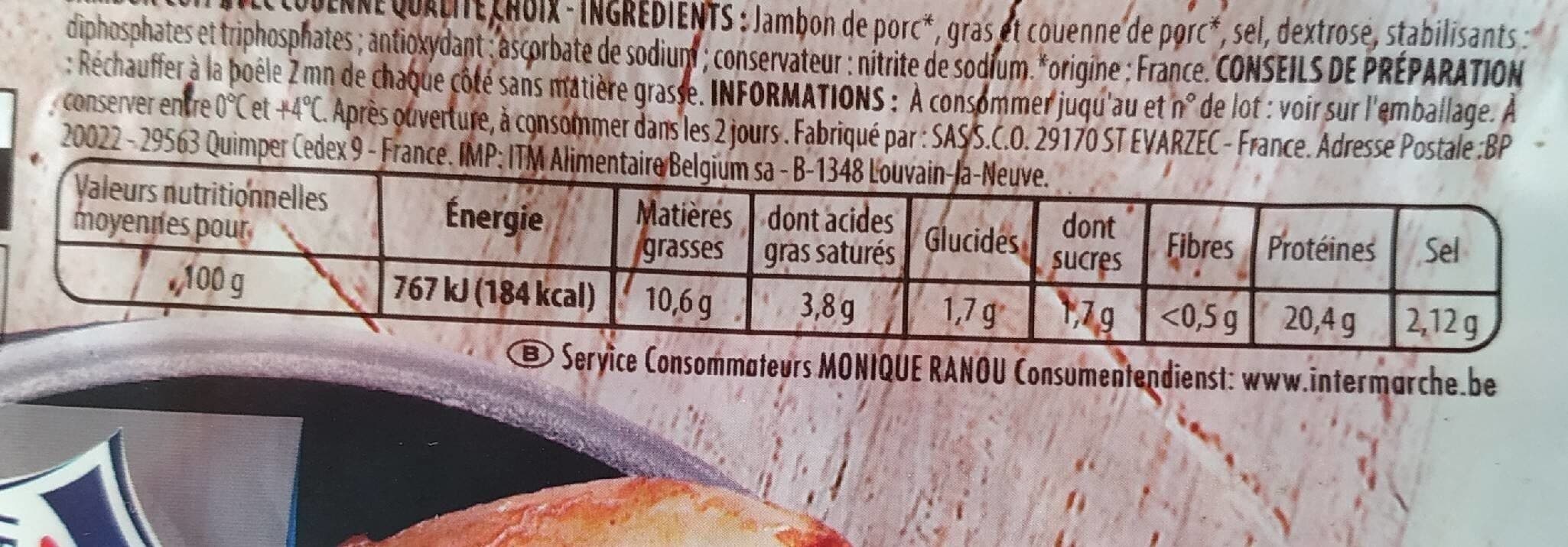 Monique ranou Jambon a griller choix 2t 160g ranou packshot
