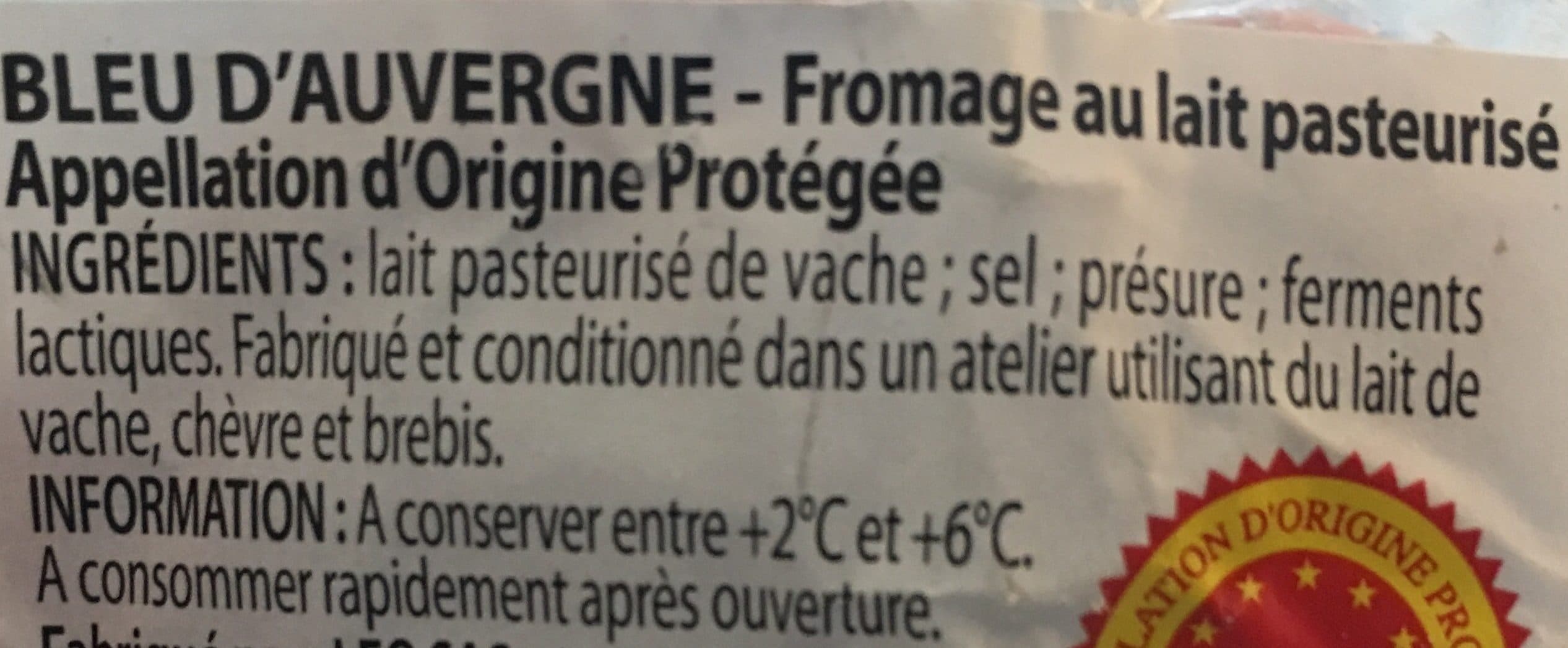 Chez carrefour selectionne par nos bouchers Bleu d'auvergne aop fe packshot