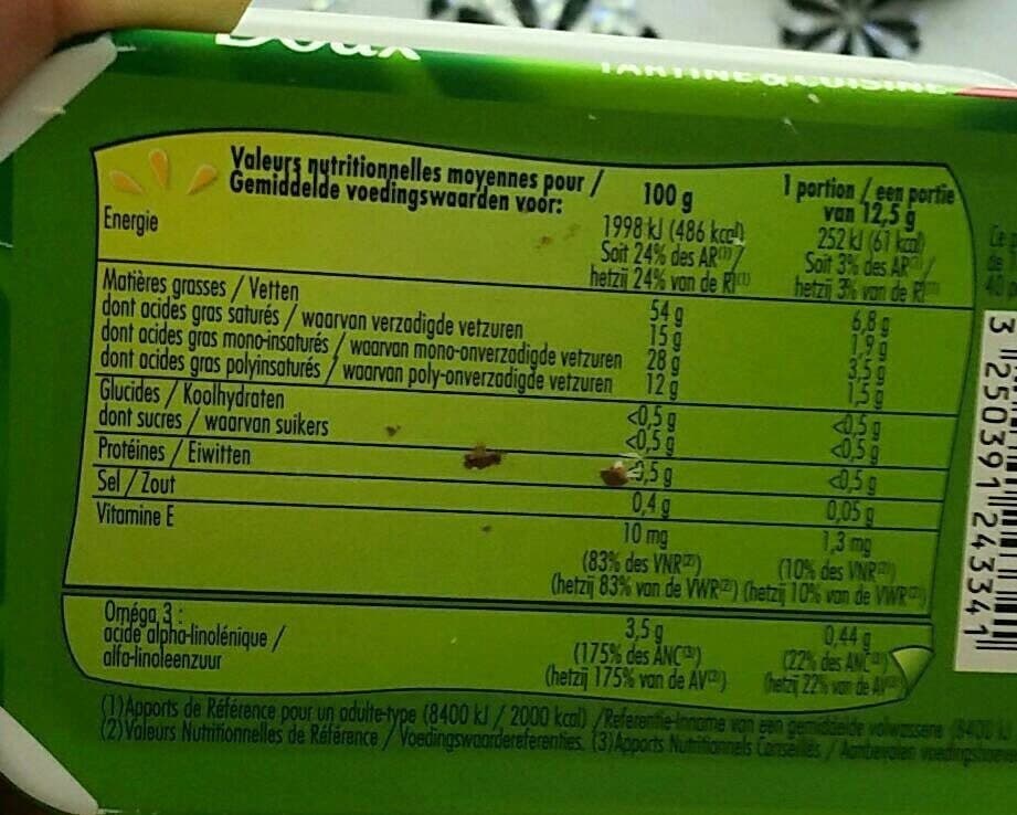 Bouton d'or Margarine omega 3 50% bq 500g packshot