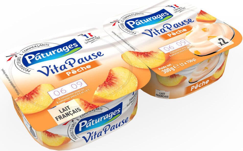 Pâturages Vita Pause Pêche - Spécialité laitière pêche packshot