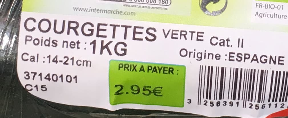 Alterbio France Courgettes verte packshot