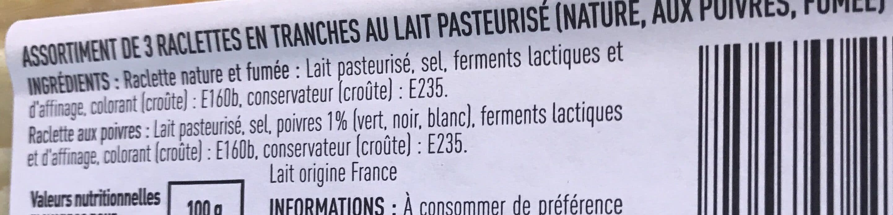 Netto Assortiment raclette (nature, 3 poivres, fumee) 600g packshot