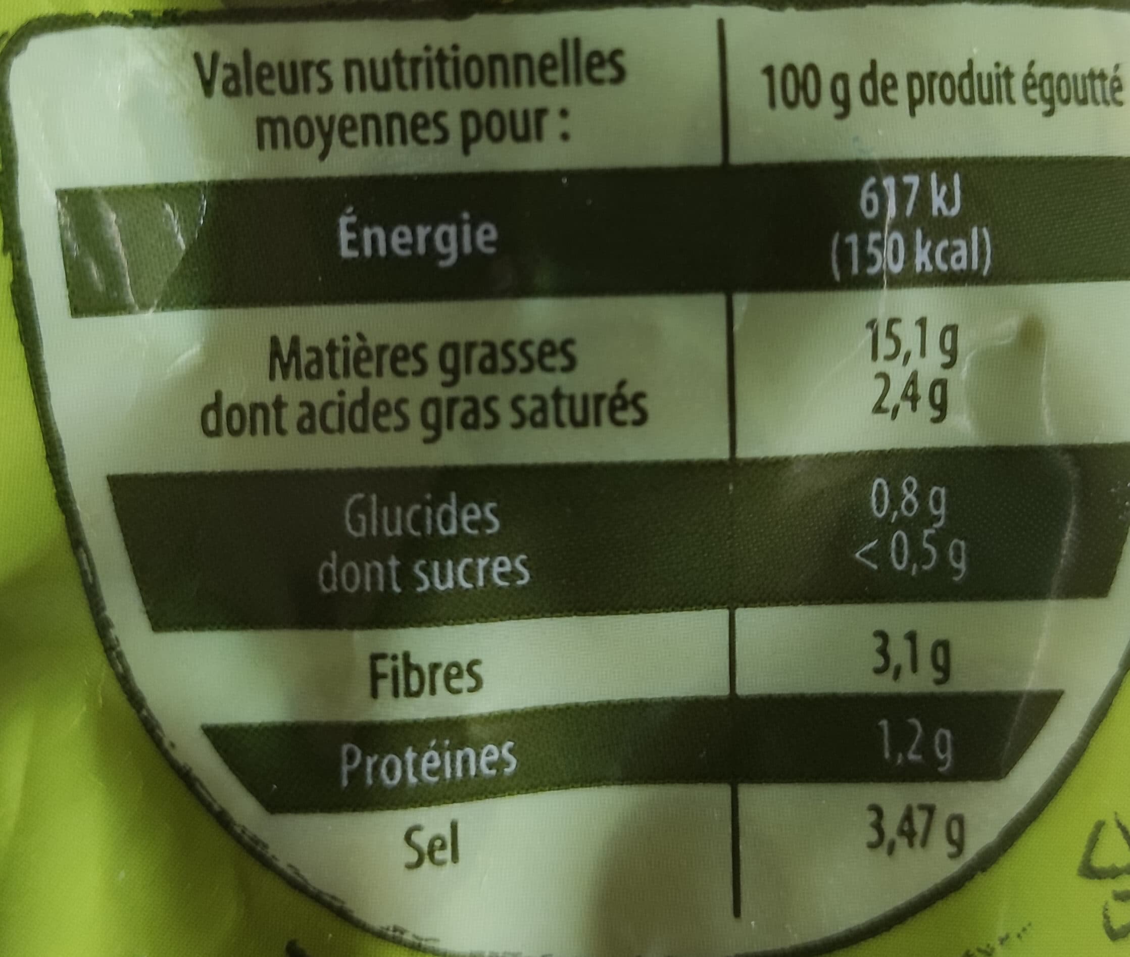 Bouton d'or OLIVES VERTES DÉNOYAUTÉES doypack 320g packshot