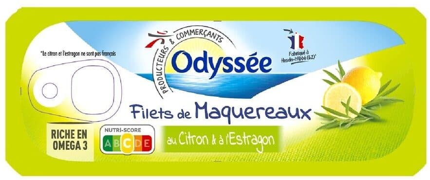 Odyssee Filets de maquereaux au citron et à l'estragon 176g packshot