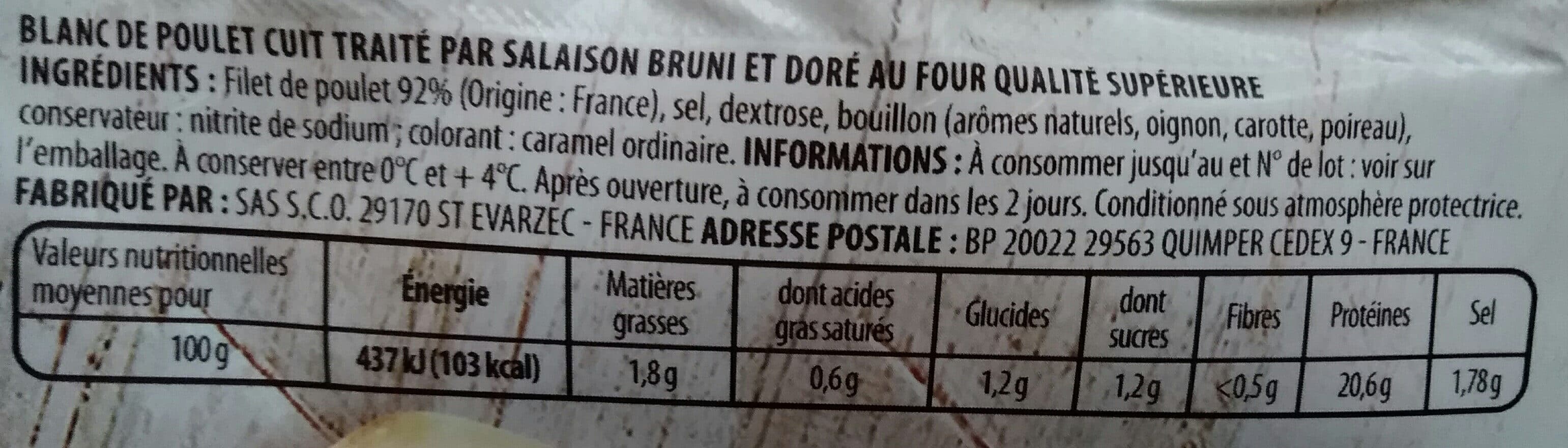 Monique ranou Blanc de poulet sup tranche fin 4t 100g packshot