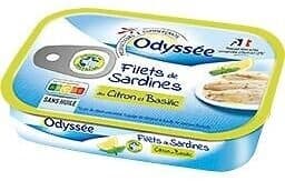 Odyssée Filets de sardines au citron et au basilic 100g packshot